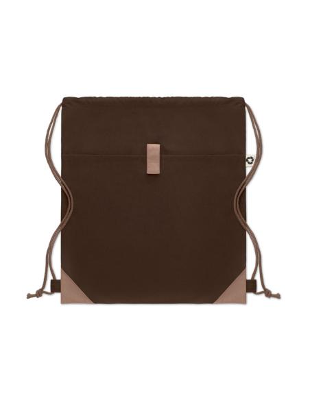 Bolsa de tela algodón reciclado Davao con cuerdas y bolsillo 220g/m2  PERSONALIZABLE