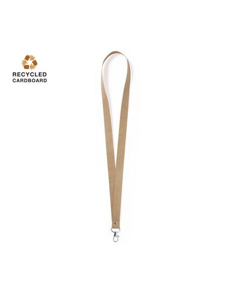 Lanyard de cartón reciclado Townsville con mosquetón metálico PERSONALIZABLE