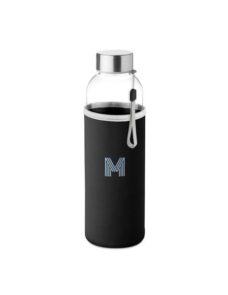 Botella agua de cristal Varanasi con funda de neopreno sin BPA 500ml PERSONALIZABLE
