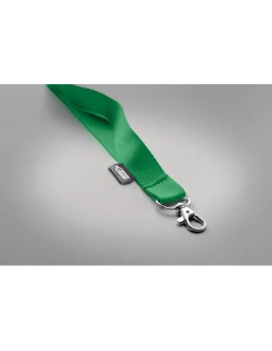Lanyard de RPET Surabaya con mosquetón metálico y cierre de seguridad PERSONALIZABLE