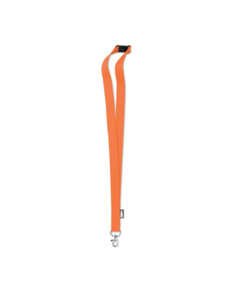 Lanyard de RPET Surabaya con mosquetón metálico y cierre de seguridad PERSONALIZABLE
