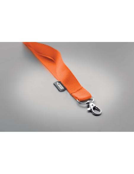 Lanyard de RPET Surabaya con mosquetón metálico y cierre de seguridad PERSONALIZABLE