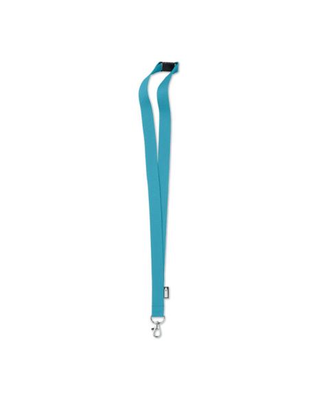 Lanyard de RPET Surabaya con mosquetón metálico y cierre de seguridad PERSONALIZABLE