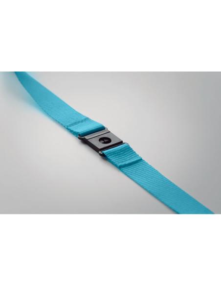 Lanyard de RPET Surabaya con mosquetón metálico y cierre de seguridad PERSONALIZABLE
