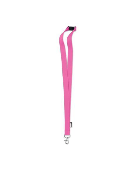 Lanyard de RPET Surabaya con mosquetón metálico y cierre de seguridad PERSONALIZABLE