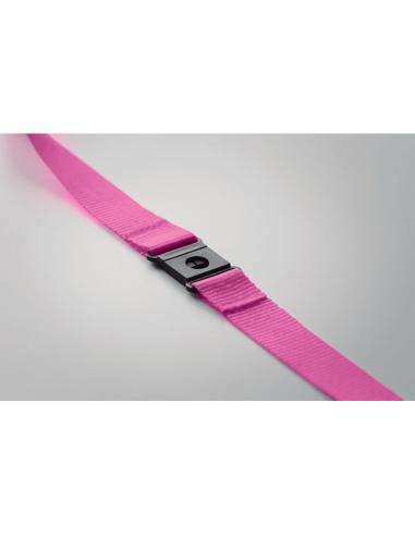 Lanyard de RPET Surabaya con mosquetón metálico y cierre de seguridad PERSONALIZABLE