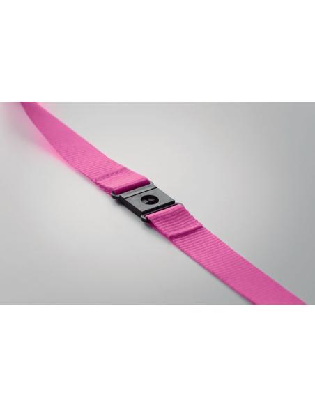 Lanyard de RPET Surabaya con mosquetón metálico y cierre de seguridad PERSONALIZABLE