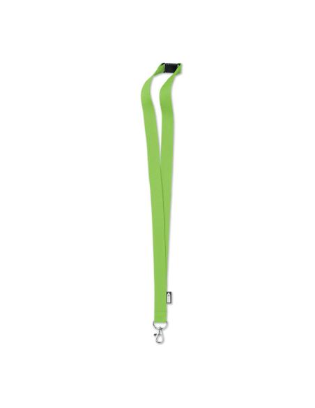 Lanyard de RPET Surabaya con mosquetón metálico y cierre de seguridad PERSONALIZABLE