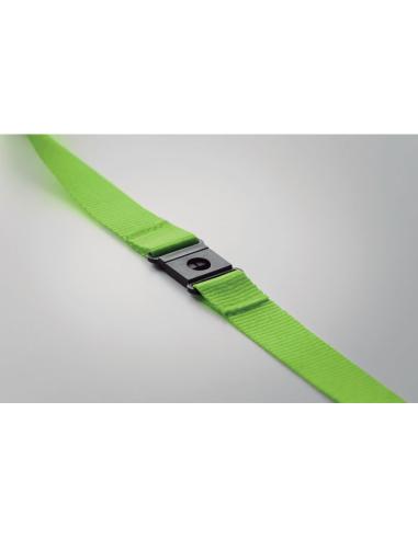 Lanyard de RPET Surabaya con mosquetón metálico y cierre de seguridad PERSONALIZABLE