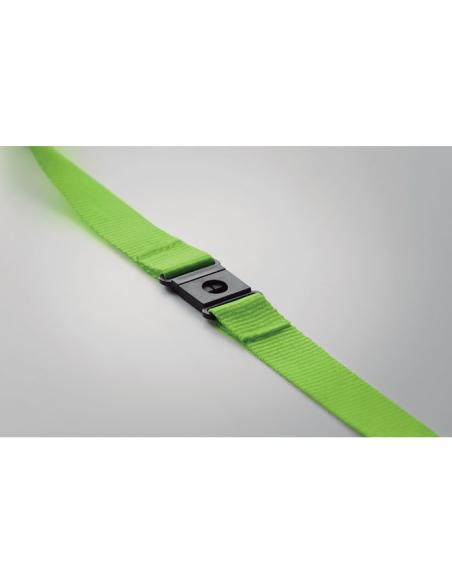 Lanyard de RPET Surabaya con mosquetón metálico y cierre de seguridad PERSONALIZABLE