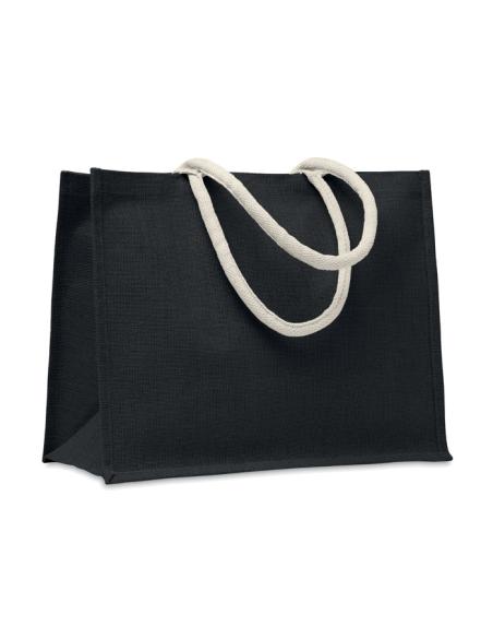 Bolsa de yute laminado Koblenz con fuelle y asas de algodón colores PERSONALIZABLE