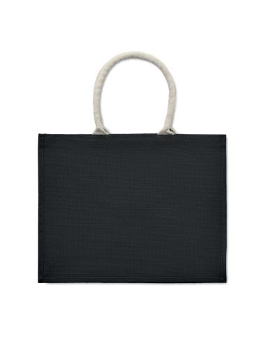 Bolsa de yute laminado Koblenz con fuelle y asas de algodón colores PERSONALIZABLE