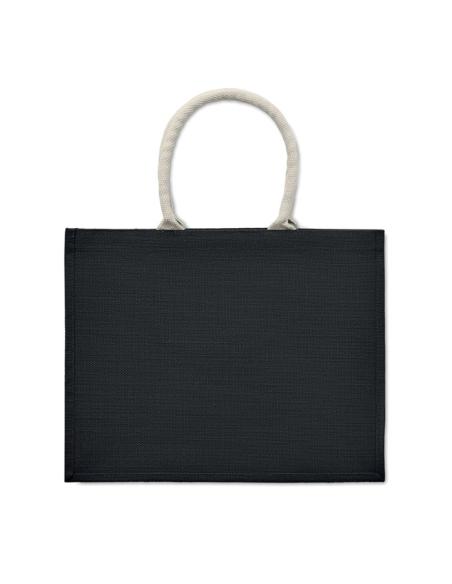 Bolsa de yute laminado Koblenz con fuelle y asas de algodón colores PERSONALIZABLE