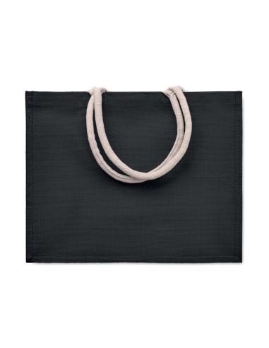 Bolsa de yute laminado Koblenz con fuelle y asas de algodón colores PERSONALIZABLE