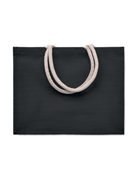 Bolsa de yute laminado Koblenz con fuelle y asas de algodón colores PERSONALIZABLE