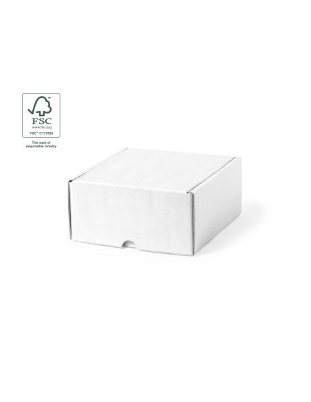 Caja presentación de cartón reciclado Riga pequeña blanco PERSONALIZABLE