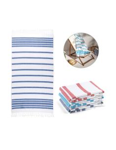 Toalla pareo de playa de algodón y poliéster reciclados Sardenha 180 g/m2 PERSONALIZABLE