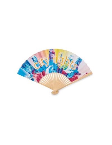 Abanico Rubí de varillas de bambú y papel imprimible a todo color PERSONALIZABLE