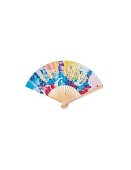 Abanico Rubí de varillas de bambú y papel imprimible a todo color PERSONALIZABLE