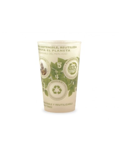 Vaso de PP reutilizable biodegradable Sonus 500ml PERSONALIZABLE