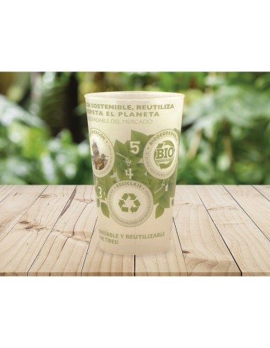 Vaso de PP reutilizable biodegradable Sonus 500ml PERSONALIZABLE