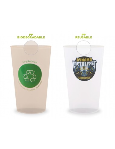 Vaso de PP reutilizable biodegradable Sonus 500ml PERSONALIZABLE