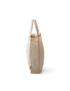 Bolsa de tela Puntagorda algodón orgánico 120g/m2 natur con fuelle y asas cortas PERSONALIZABLE 2