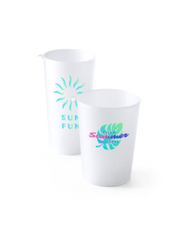 Vaso de PP reutilizable Fontanales con argolla 400ml PERSONALIZABLE