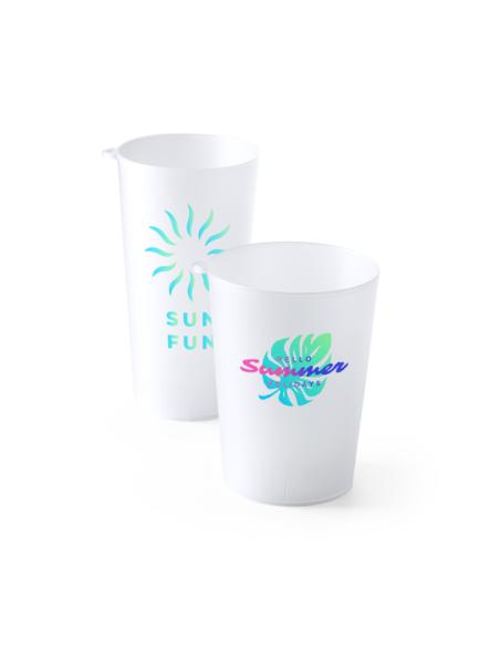 Vaso de PP reutilizable Fontanales con argolla 400ml PERSONALIZABLE