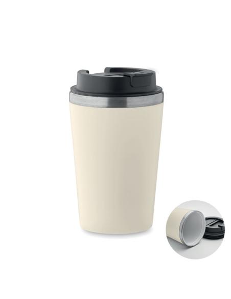 Vaso térmico de acero inoxidable reciclado y PP Peterbor con interior cerámico 350ml PERSONALIZABLE
