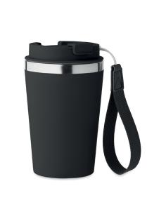 Vaso térmico de acero inoxidable reciclado y PP Podgorica con correa RPET 350ml PERSONALIZABLE
