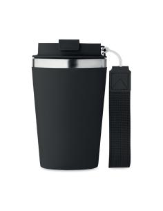 Vaso térmico de acero inoxidable reciclado y PP Podgorica con correa RPET 350ml PERSONALIZABLE 2