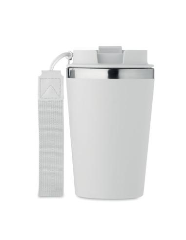Vaso térmico de acero inoxidable reciclado y PP Podgorica con correa RPET 350ml PERSONALIZABLE