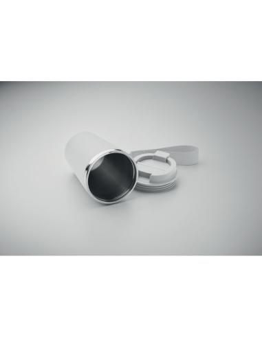 Vaso térmico de acero inoxidable reciclado y PP Podgorica con correa RPET 350ml PERSONALIZABLE