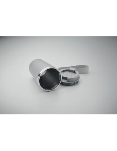 Vaso térmico de acero inoxidable reciclado y PP Podgorica con correa RPET 350ml PERSONALIZABLE