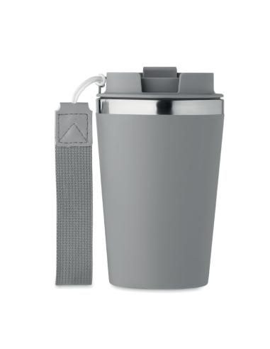Vaso térmico de acero inoxidable reciclado y PP Podgorica con correa RPET 350ml PERSONALIZABLE