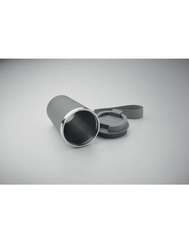 Vaso térmico de acero inoxidable reciclado y PP Podgorica con correa RPET 350ml PERSONALIZABLE