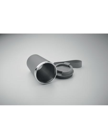 Vaso térmico de acero inoxidable reciclado y PP Podgorica con correa RPET 350ml PERSONALIZABLE