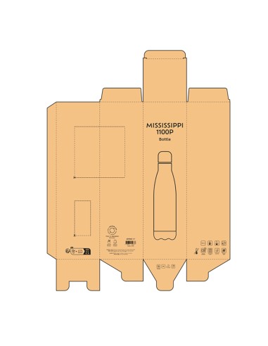 Botella de acero inoxidable reciclado Mississippi doble capa 1100ml PERSONALIZABLE