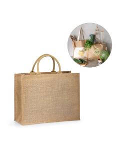 Bolso de yute laminado Sintra asas cortas PERSONALIZABLE