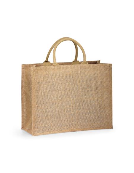 Bolso de yute laminado Sintra asas cortas PERSONALIZABLE