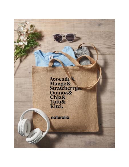 Bolsa de yute de asas largas