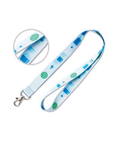 Lanyard de RPET Barnsley especial sublimación con mosquetón metálico PERSONALIZABLE