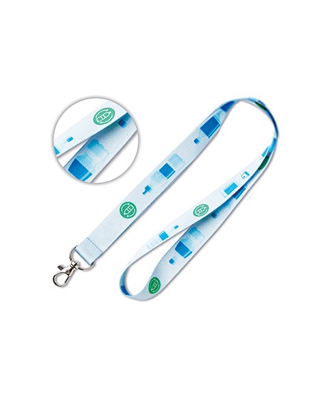 Lanyard de RPET Barnsley especial sublimación con mosquetón metálico PERSONALIZABLE