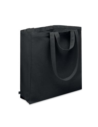 Bolsa de algodón reciclado y RPET 380g/m2 Pedraza doble asa, fuelle y bolsillo PERSONALIZABLE