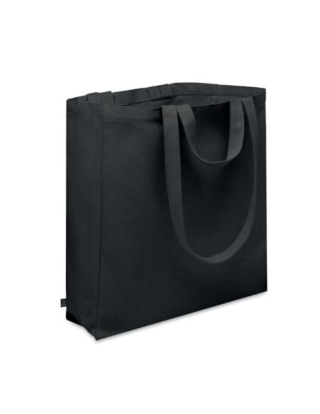 Bolsa de algodón reciclado y RPET 380g/m2 Pedraza doble asa, fuelle y bolsillo PERSONALIZABLE