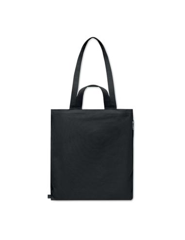 Bolsa de algodón reciclado y RPET 380g/m2 Pedraza doble asa, fuelle y bolsillo PERSONALIZABLE