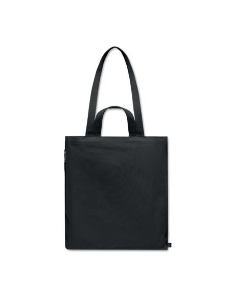 Bolsa de algodón reciclado y RPET 380g/m2 Pedraza doble asa, fuelle y bolsillo PERSONALIZABLE