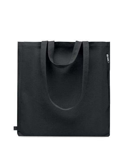 Bolsa de algodón reciclado y RPET 380g/m2 Pedraza doble asa, fuelle y bolsillo PERSONALIZABLE