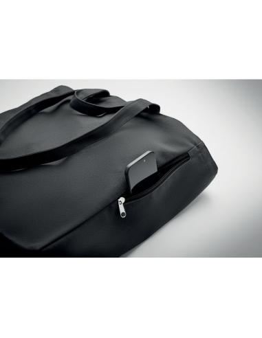 Bolsa de algodón reciclado y RPET 380g/m2 Pedraza doble asa, fuelle y bolsillo PERSONALIZABLE